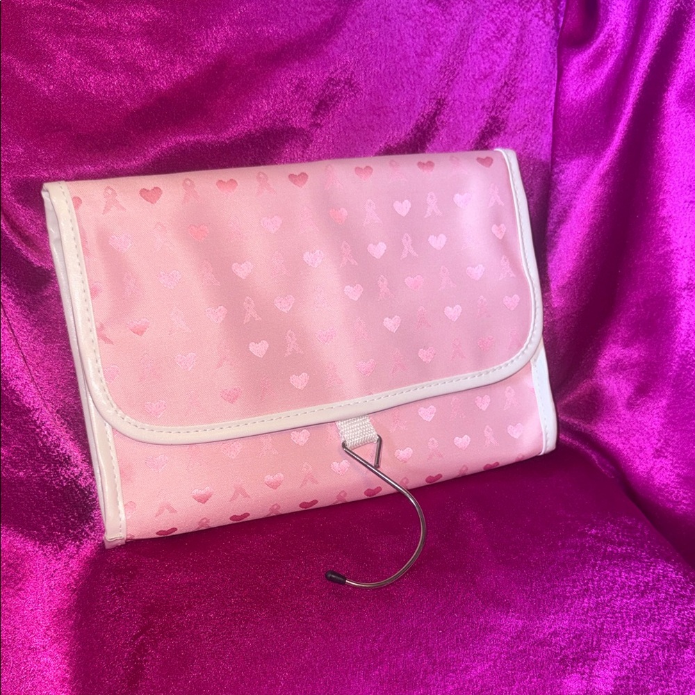 Breast cancer awareness, travel to go cosmetic and toiletry bag Pink Heart Bag